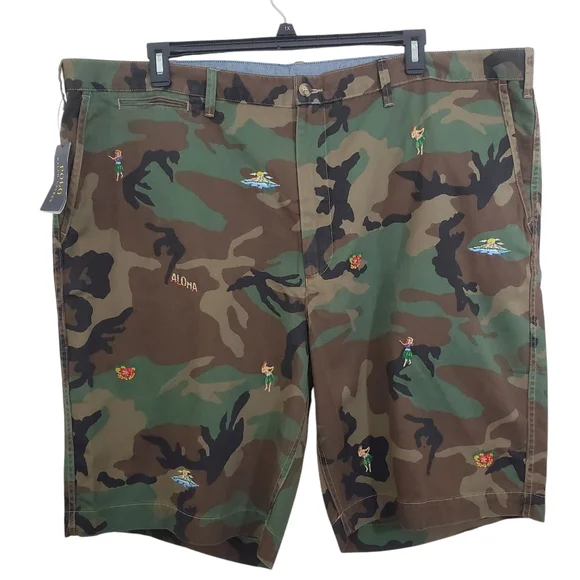 Polo Ralph Lauren Rugged Chino Shorts Surplus Camo Hula Aloha NWT Size 48 B Mens - Picture 1 of 12